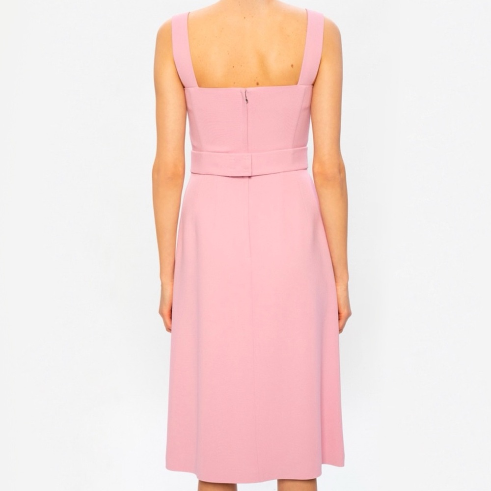 Classic Feminine Audrey Monica Pink Square-Neck A-Line Dress Dolce & Gabbana - Picture 3 of 12